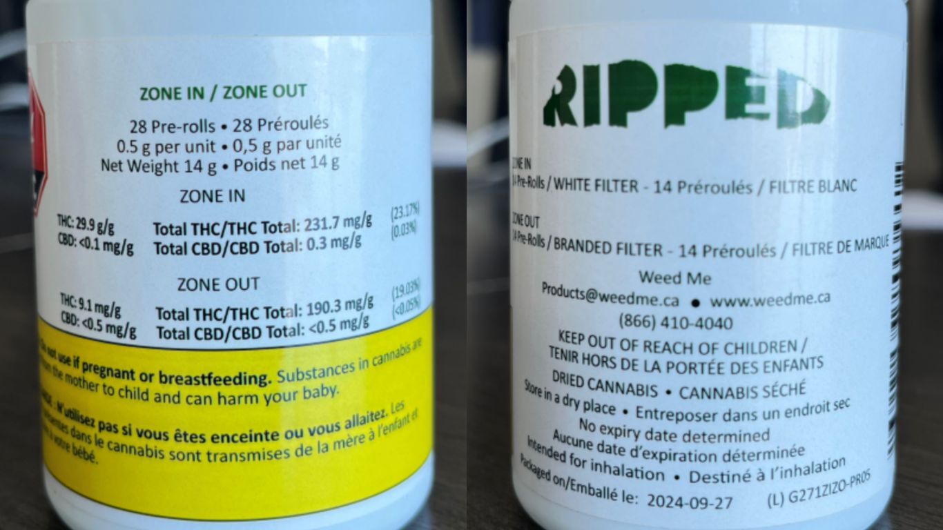 Weed Me recalls one lot of Ripped cannabis pre-rolls from Alberta 