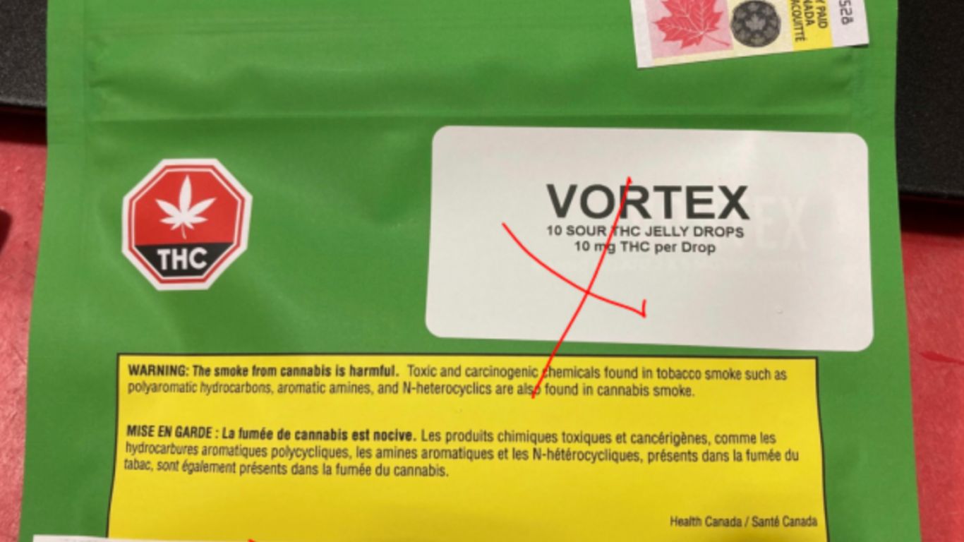 Vortex Cannabis recalls one lot of Vortex 10 Sour Berry Jelly Drops due to mislabelling